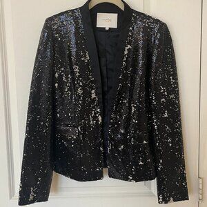 Maje Sequin Black Blazer Sz 38